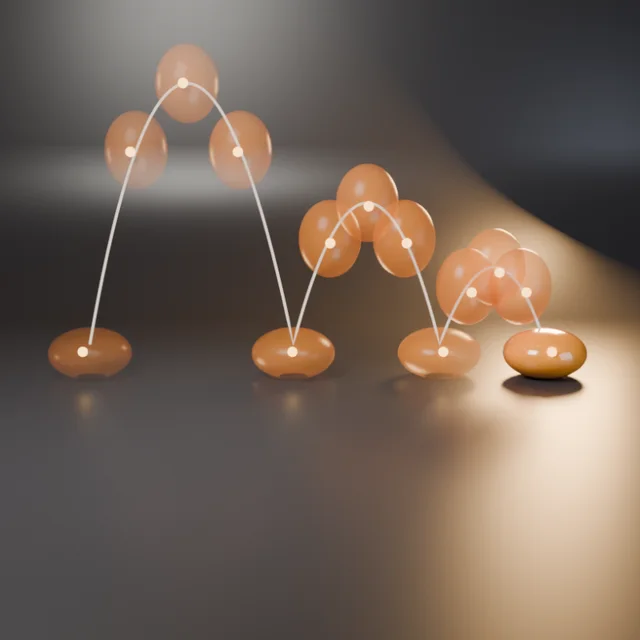 Bouncing ball animation with ghost frames