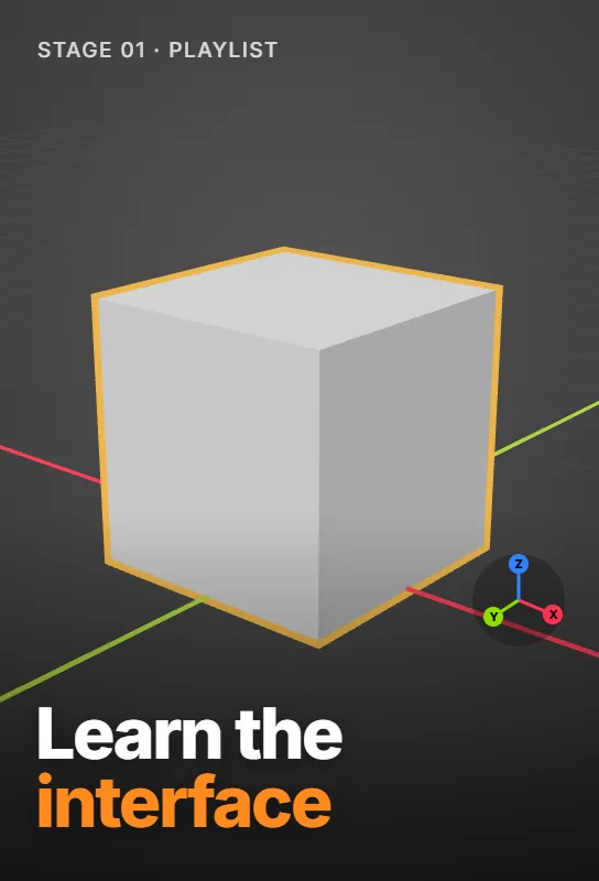 Default cube in the Blender viewport