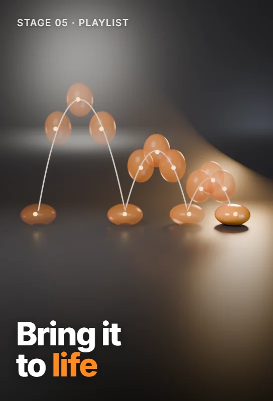 Bouncing ball animation with ghost frames